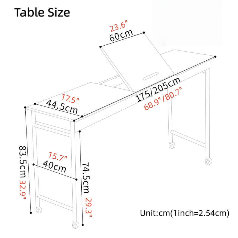 Extra-Long Over Bed Table With Tiltable Work Surface
