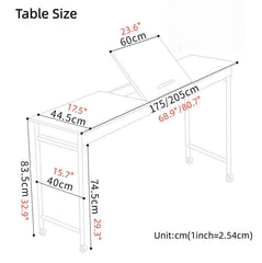 Extra-Long Over Bed Table With Tiltable Work Surface