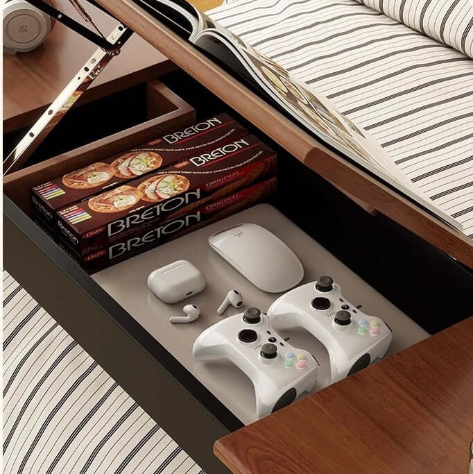 Extra-Long Over Bed Table With Tiltable Work Surface