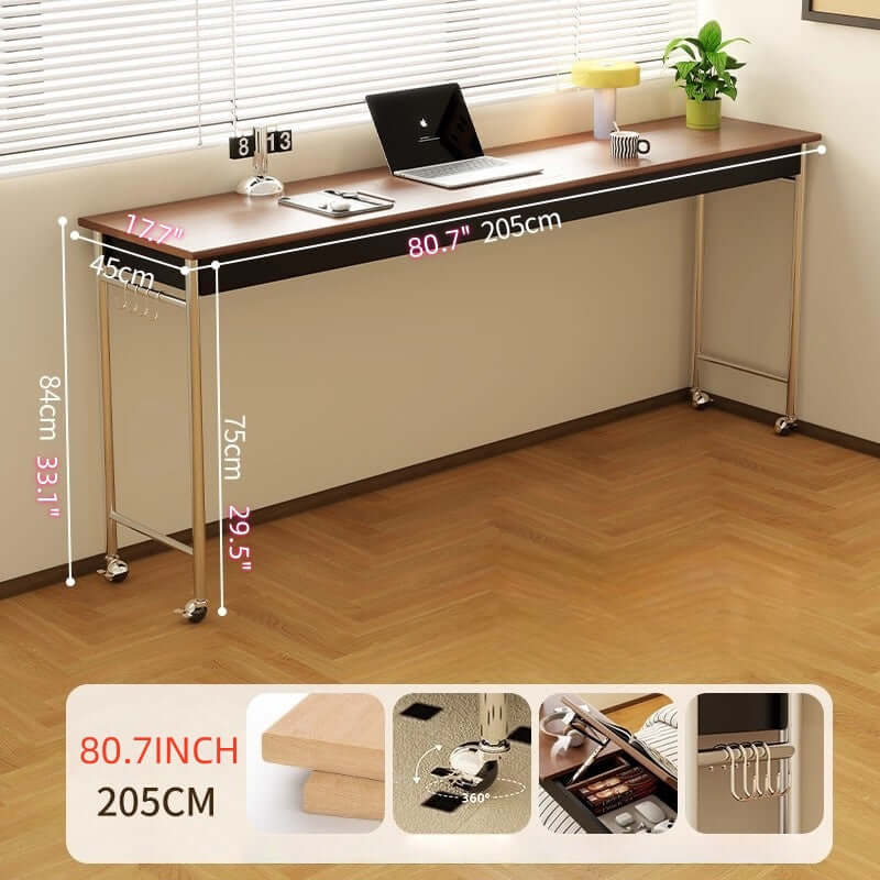 Extra-Long Over Bed Table With Tiltable Work Surface