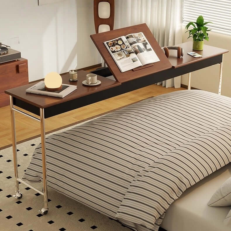 Extra-langer Bett-Tisch mit neigbarer Arbeitsfläche