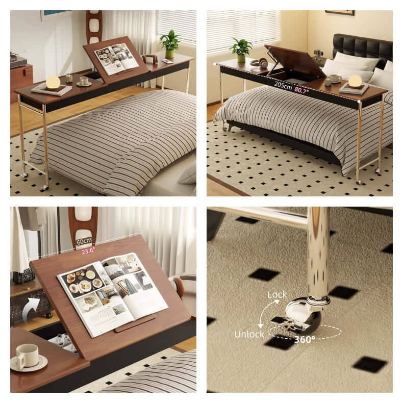 Extra-Long Over Bed Table With Tiltable Work Surface Main Product Image Hauptbild