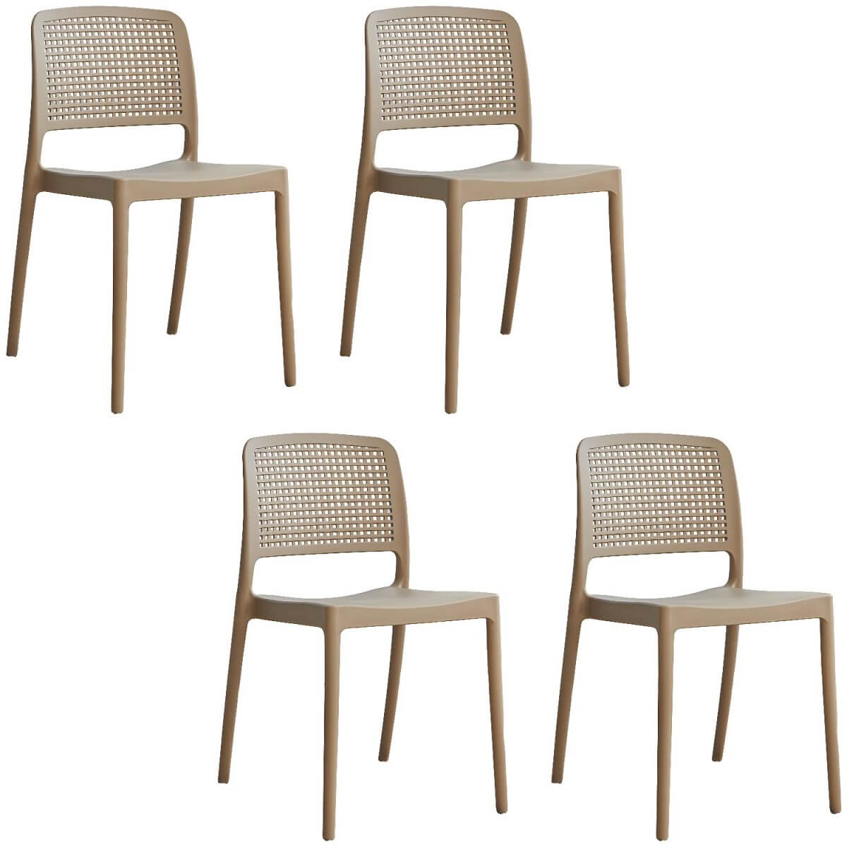 Stackable modern plastic and acrylic side chair for kitchen and dining use