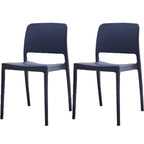 Scandinavian plastic and acrylic dining chair with low backrest and armless design