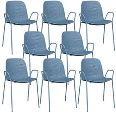 Scandinavian Stackable Plastic & Acrylic Kitchen & Dining Chair with Metal Legs Dining Chairs