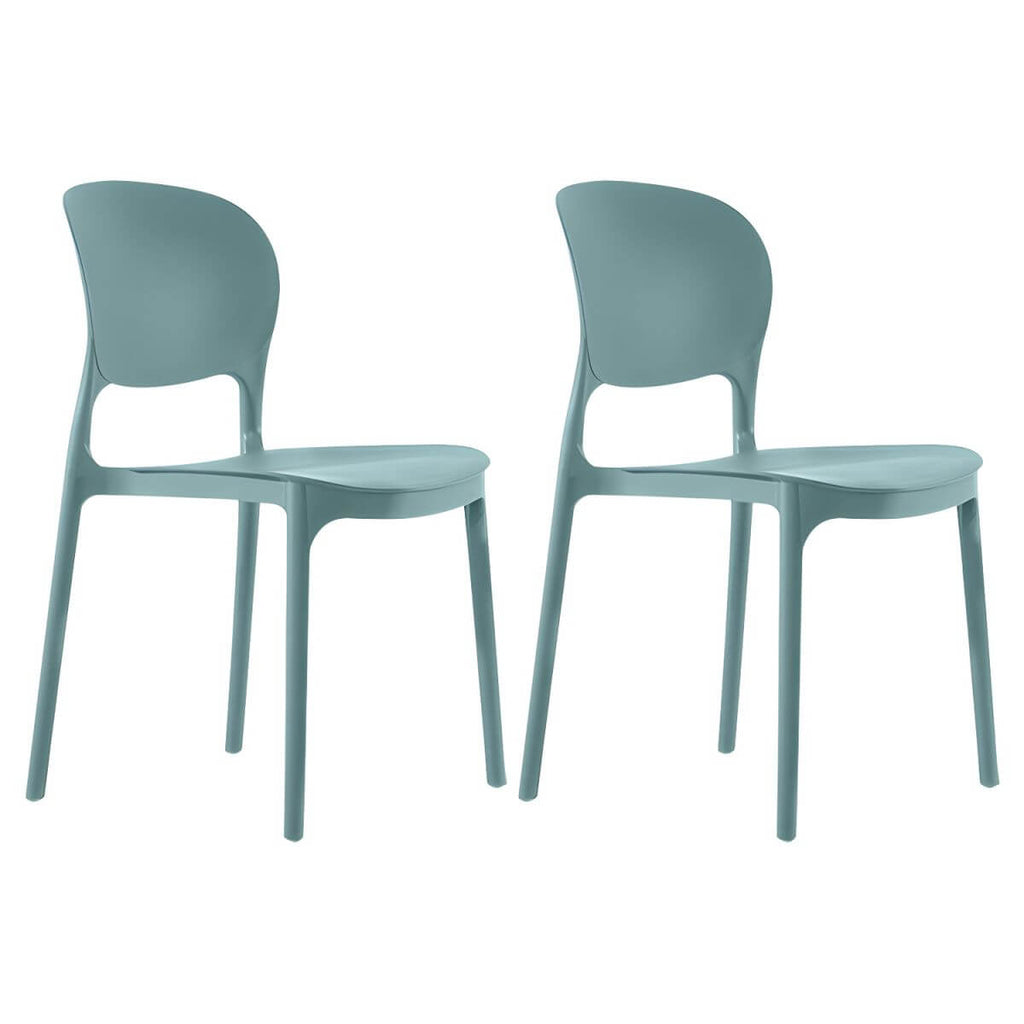 Stackable modern side chair with low back made of plastic and acrylic, perfect for contemporary dining