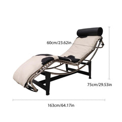 Chaise longue ajustable moderne en cadre d'acier courbé