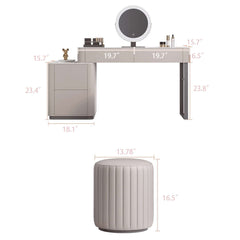 Modern Dressing Table Stool & Mirror Included with Sintered Stone Tabletop