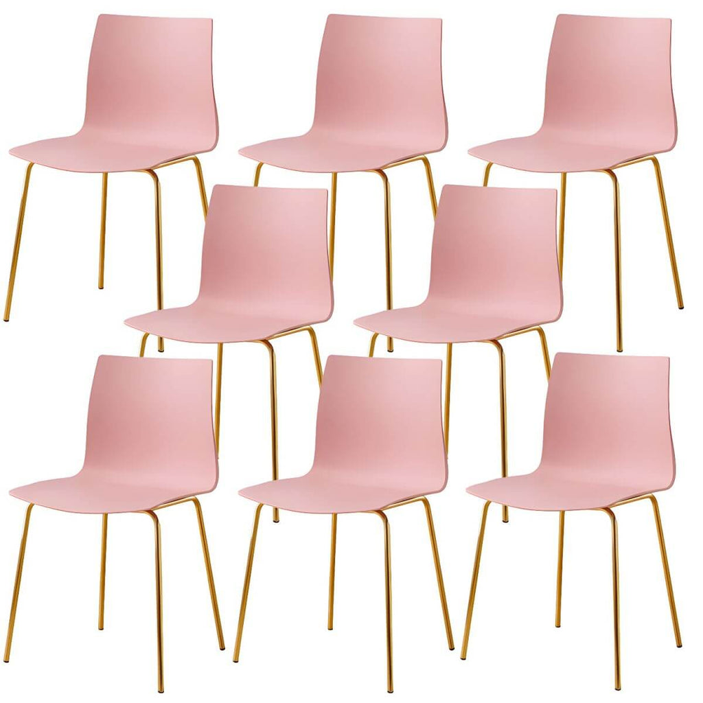 Modern plastic and acrylic side chair with metal legs, ideal for kitchen and dining rooms