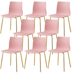 Modern plastic and acrylic side chair with metal legs, ideal for kitchen and dining rooms