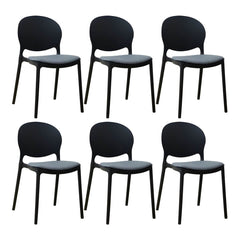Scandinavian Plastic Dining Chair Open Back Side Chair with 4 Legs for Home Use Dining Chairs