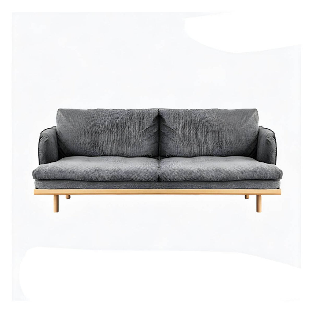 Modern polyester sofa settee with recessed arms and tight back, ideal for living room seating