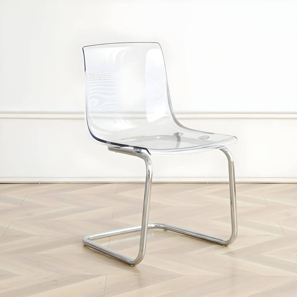 Scandinavian style plastic and acrylic non-upholstered side dining chair
