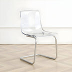 Scandinavian style plastic and acrylic non-upholstered side dining chair