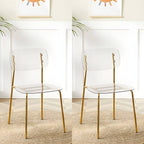 Transparent acrylic dining chair with modern design, perfect for living room and kitchen seating