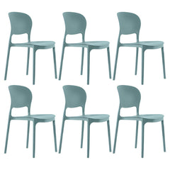 Stackable Modern Side Chair with Low Back in Plastic & Acrylic - Contemporary Style Dining Chairs