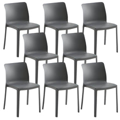 Scandinavian Plastic & Acrylic Kitchen & Dining Chair with Low Back Dining Chairs
