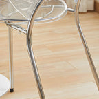 Scandinavian style stackable armless side chair made of plastic and acrylic for dining