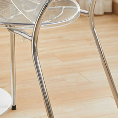 Scandinavian Style Stackable Armless Side Chair in Plastic & Acrylic Dining Chairs