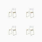 Stackable plastic and acrylic side chair for modern garden and dining use