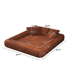 Cocochairs Corduroy Folding Sofa Bed – Pet-Friendly Floor Couch for Pets & People