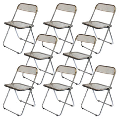 Contemporary Acrylic Open Back Folding Armless Chair for Dining Room Dining Chairs