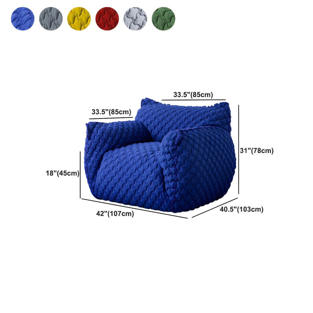 Light gray Scandinavian single sofa chair with polyester twill upholstery, ideal for bedroom seating