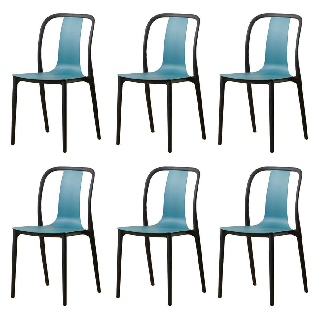 Low-back plastic and acrylic side chair with modern style for kitchen and dining areas
