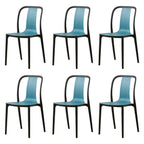 Low-back plastic and acrylic side chair with modern style for kitchen and dining areas