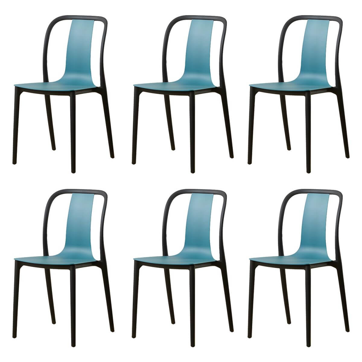 Low-back plastic and acrylic side chair with modern style for kitchen and dining areas