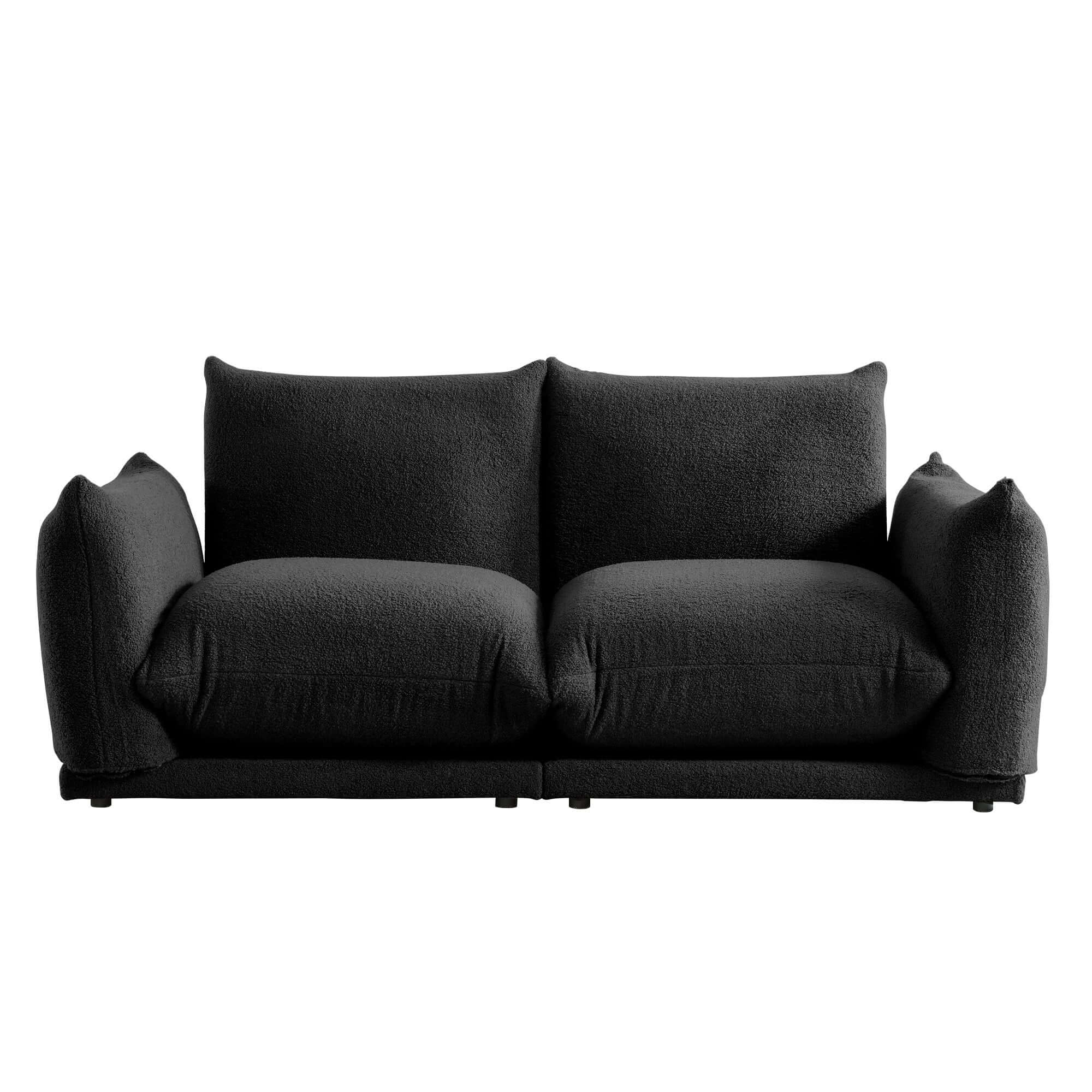 Oversized modern modular cloud sectional couch with lambswool fabric and chaise lounge