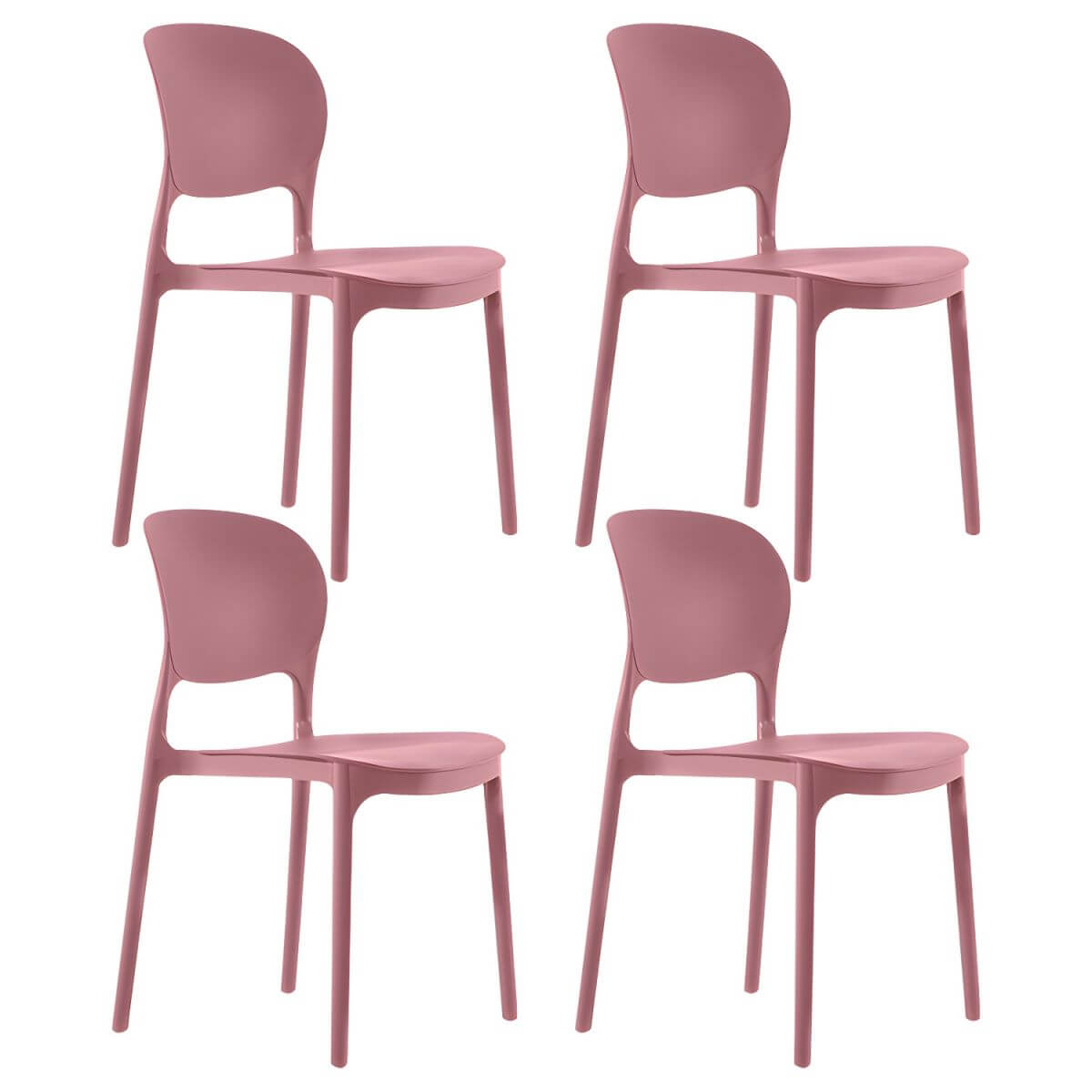 Stackable modern side chair with low back made of plastic and acrylic, perfect for contemporary dining