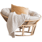 Comfortable Nordic design papasan lounge chair made with durable rattan material