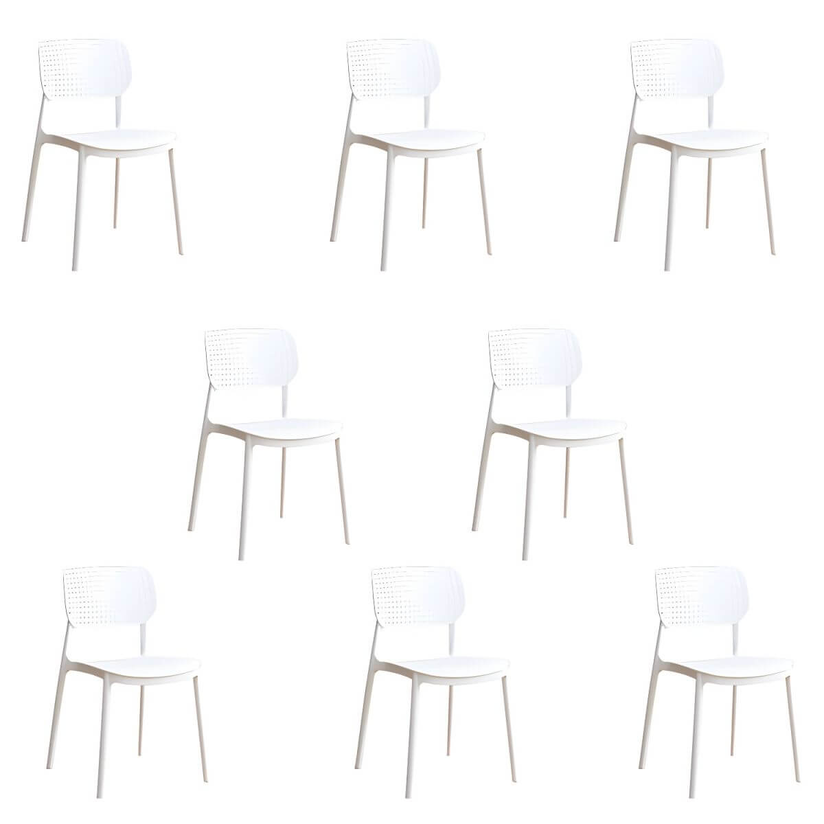 Stackable Scandinavian style plastic and acrylic side chair with low back for dining