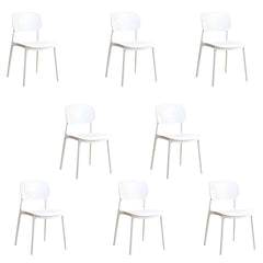 Scandinavian Style Stackable Plastic & Acrylic Side Chair with Low Back Dining Chairs