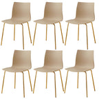 Modern plastic and acrylic side chair with metal legs, ideal for kitchen and dining rooms