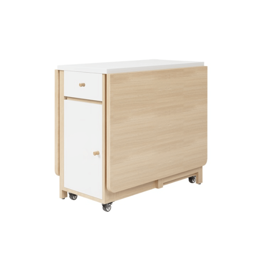 Expandable modern minimalist dining table set with chairs for stylish, space-saving meals