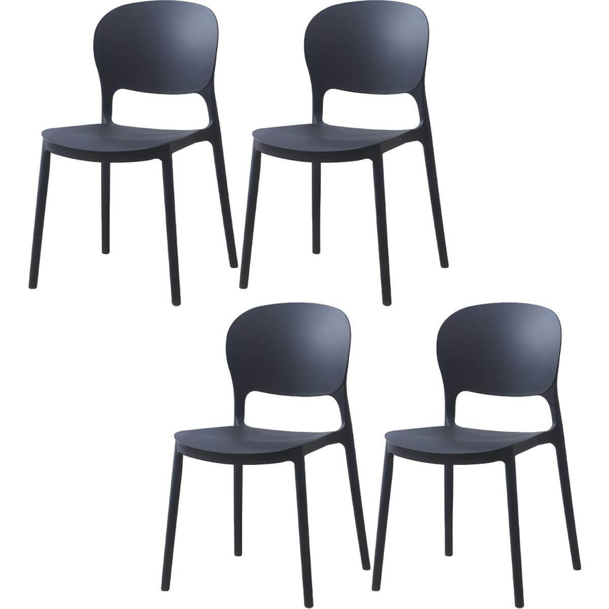 Scandinavian style stackable plastic and acrylic dining side chair for kitchen and dining