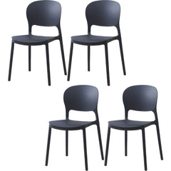 Scandinavian Style Plastic & Acrylic Stackable Kitchen & Dining Side Chair Dining Chairs