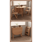 Wooden round folding table ideal for versatile home use and easy storage