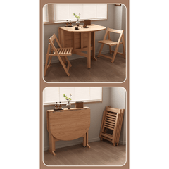 Versatile Wooden Round Folding Table for Home Use