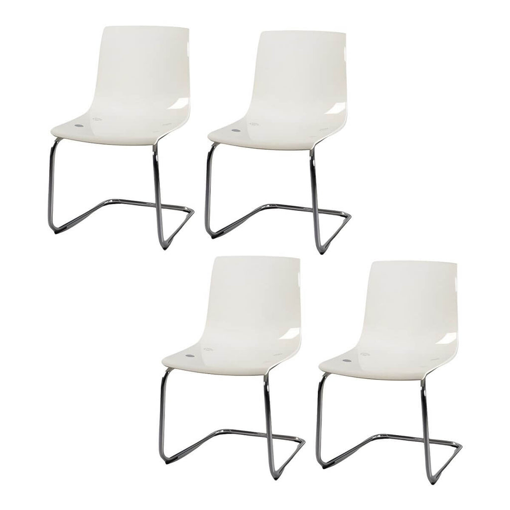 Scandinavian style low back side chair made of plastic and acrylic, ideal for kitchen and dining areas
