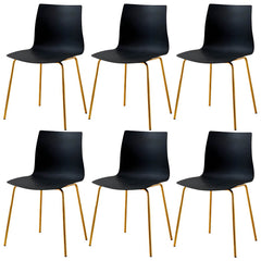 Modern Plastic & Acrylic Side Chair for Kitchen & Dining with Metal Legs Dining Chairs