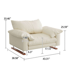 Genuine Leather Sofa Vintage Style for Living Room