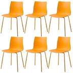 Modern plastic and acrylic side chair with metal legs, ideal for kitchen and dining rooms