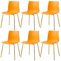 Modern Plastic & Acrylic Side Chair for Kitchen & Dining with Metal Legs Dining Chairs
