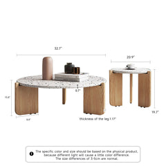 Modern Creative Terrazzo End Table Coffee Side Table Set