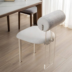 Contemporary Upholstered Dining Chair with Acrylic Frame for Kitchen Dining Chairs
