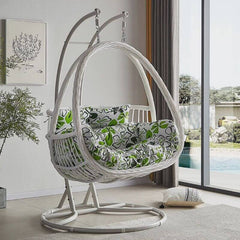 Tropical Corrosion Resistant Cushions Porch Swing with Stand, Alloy Chain & Stand Included Porch Swings