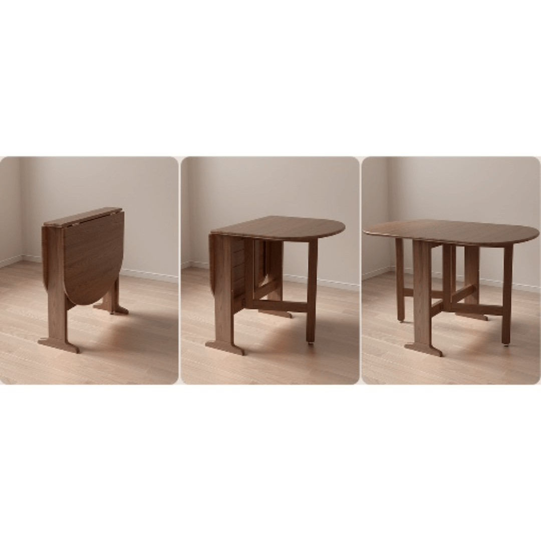 Wooden round folding table ideal for versatile home use and easy storage